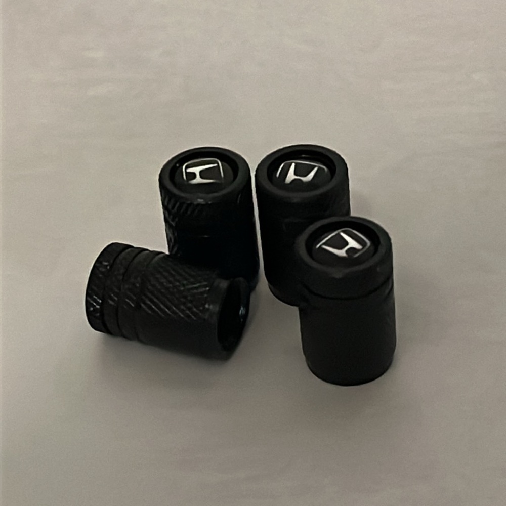 Black Honda  Wheel Tire Air Valve Caps Stem Cover - Picture 2 of 2
